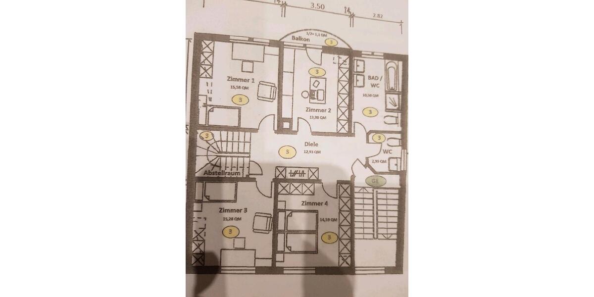 Maisonettenwohnung Baden-Baden Lichtental - 5 Zimmer, 140 m&sup2;, 1.200&euro; | Angebot:25237155
