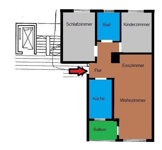 Zimmer Waldshut-Tiengen Waldshut - 3 Zimmer, 92 m&sup2;, 1.100&euro; | Angebot:25706484
