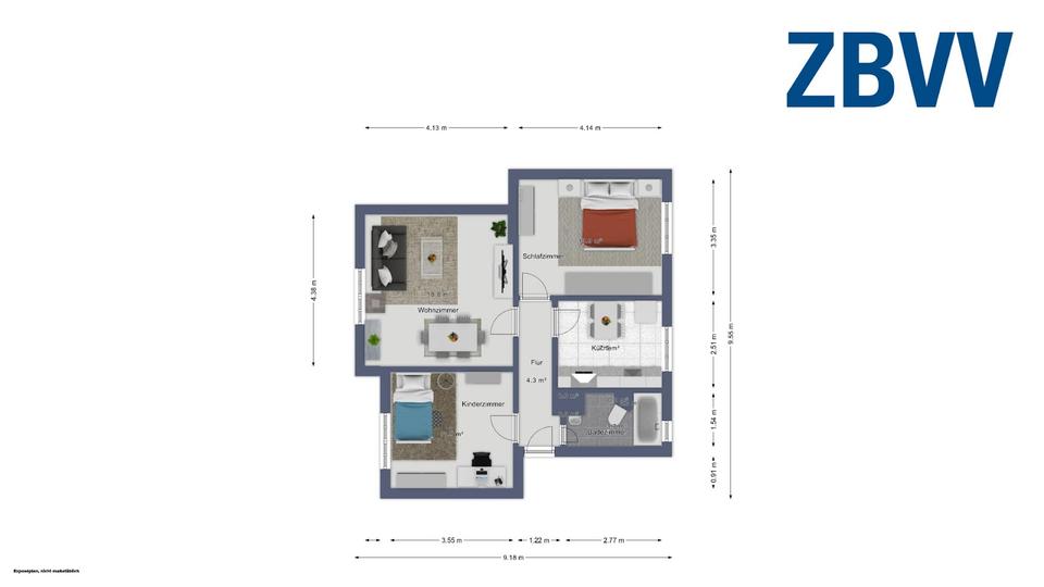 Etagenwohnung Magdeburg Brückfeld - 3 Zimmer, 76 m&sup2;, 509&euro; | Angebot:26421682