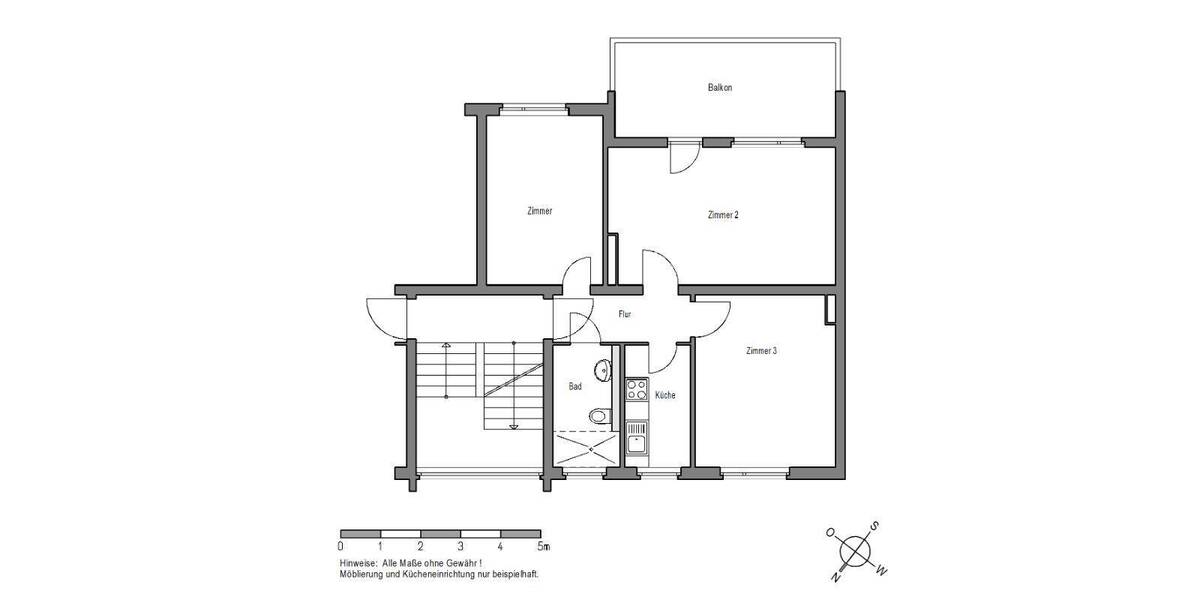 Etagenwohnung Bielefeld Gellershagen - 3 Zimmer, 64 m&sup2;, 551&euro; | Angebot:26799416