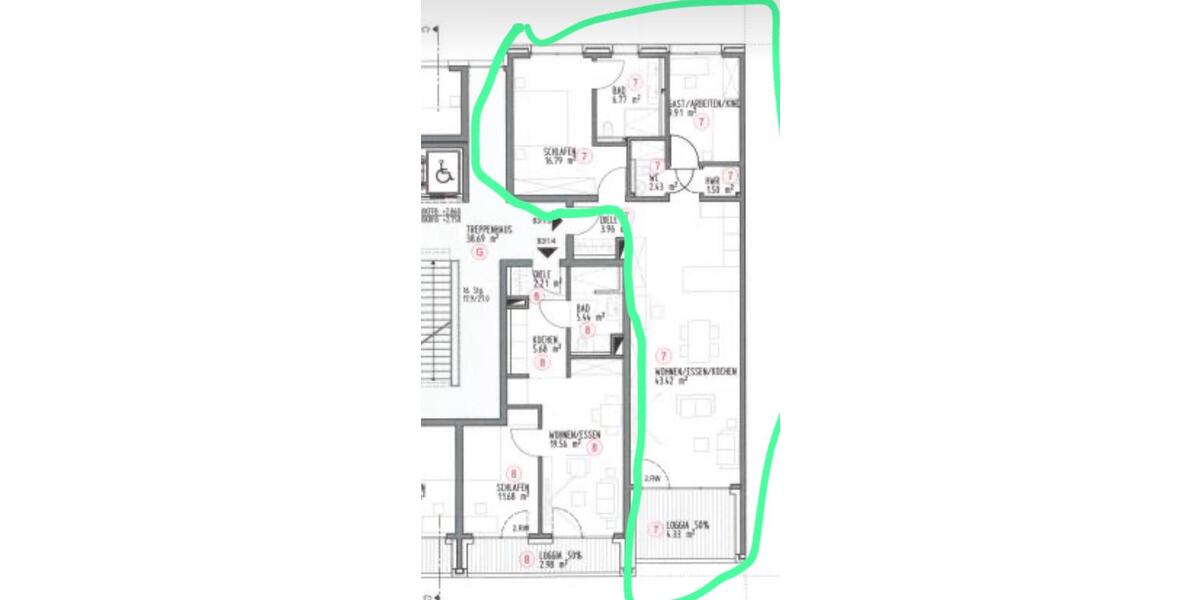 Etagenwohnung Bergisch Gladbach Gronau - 3 Zimmer, 90 m&sup2;, 1.645&euro; | Angebot:25217882