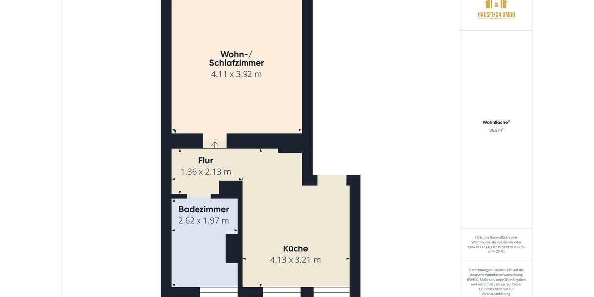 Etagenwohnung Staßfurt - 1 Zimmer, 37 m&sup2;, 270&euro; | Angebot:26692669