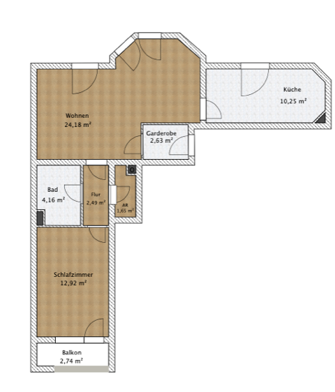 Etagenwohnung Fürth Südstadt - 2 Zimmer, 59 m&sup2;, 660&euro; | Angebot:25676044