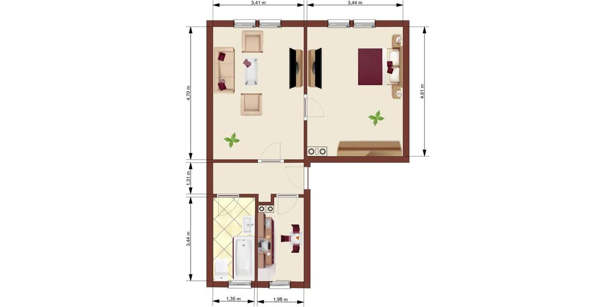Etagenwohnung Löbau - 2 Zimmer, 46 m&sup2;, 269&euro; | Angebot:25217565