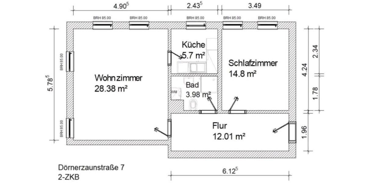 Dachgeschoßwohnung Freiberg - 2 Zimmer, 64 m&sup2;, 480&euro; | Angebot:26448240