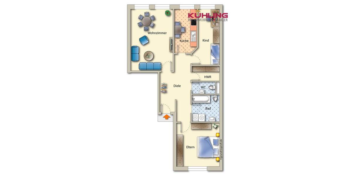 Etagenwohnung Diepholz - 3 Zimmer, 93 m&sup2;, 725&euro; | Angebot:23820554