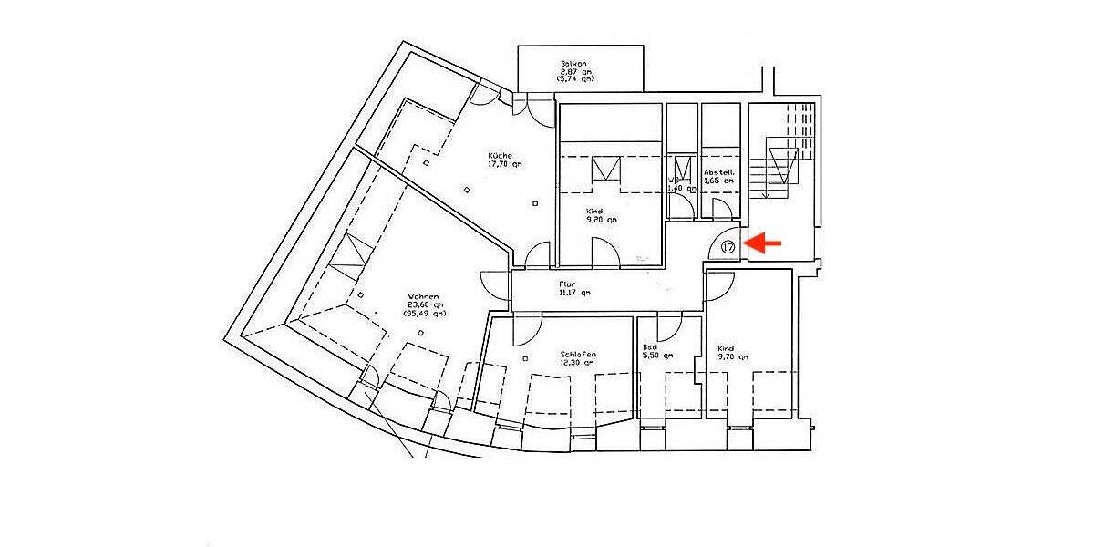 Etagenwohnung Zwickau Innenstadt - 4 Zimmer, 95 m&sup2;, 620&euro; | Angebot:26779409