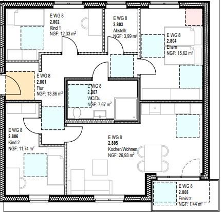 Etagenwohnung Lotte - 4 Zimmer, 94 m&sup2;, 1.222&euro; | Angebot:26145198