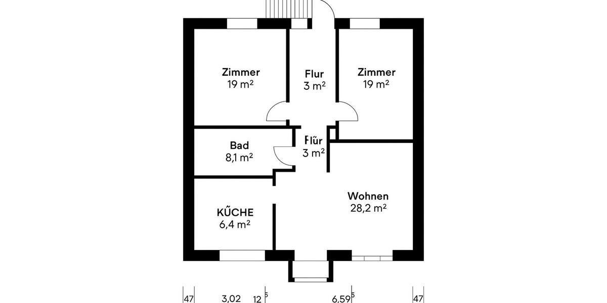 Etagenwohnung Leopoldshöhe - 3 Zimmer, 87 m&sup2;, 1.090&euro; | Angebot:23669604