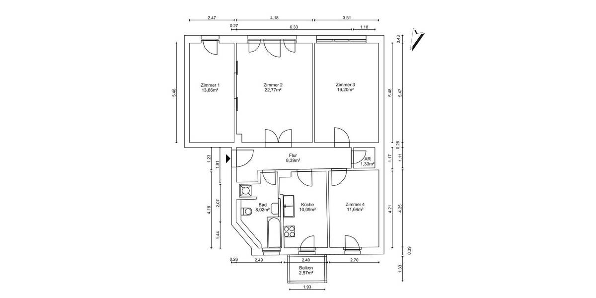 Etagenwohnung Berlin Spandau - 4 Zimmer, 96 m&sup2;, 1.746&euro; | Angebot:26119530