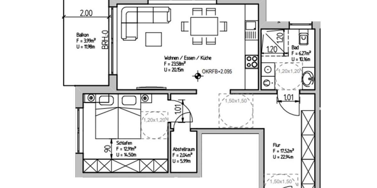 Etagenwohnung Bad Soden-Salmünster Salmünster - 2 Zimmer, 56 m&sup2;, 785&euro; | Angebot:26013343