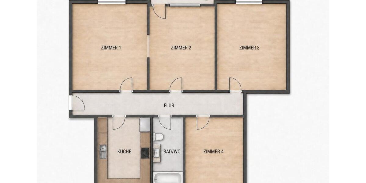 Etagenwohnung Oldenburg in Holstein - 4 Zimmer, 80 m&sup2;, 990&euro; | Angebot:26461743