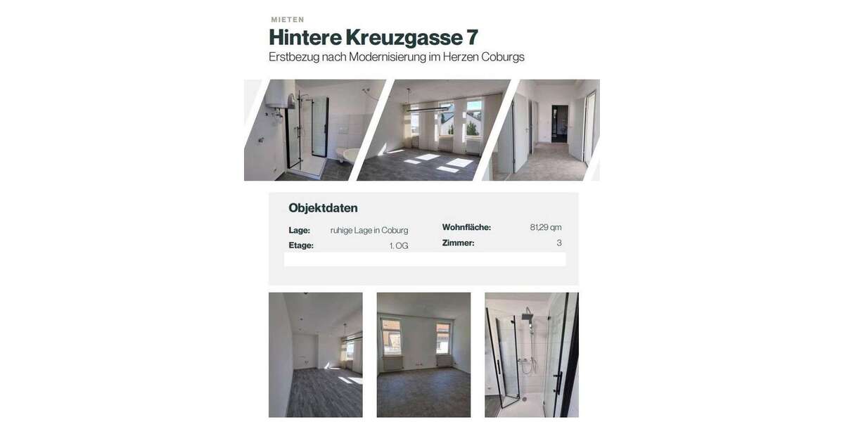 Etagenwohnung Coburg Neuses bei Coburg - 3 Zimmer, 81 m&sup2;, 685&euro; | Angebot:25273843