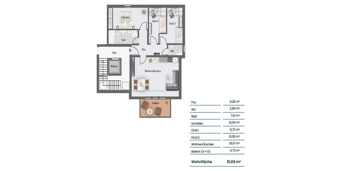 Dachgeschoßwohnung Freital - 4 Zimmer, 91 m&sup2;, 1.420&euro; | Angebot:26086293