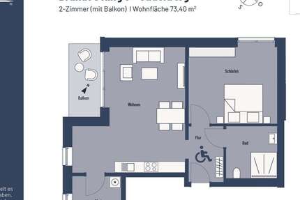 Wohnung Jade - 2 Zimmer, 73 m&sup2;, 536&euro; | Angebot:25565754