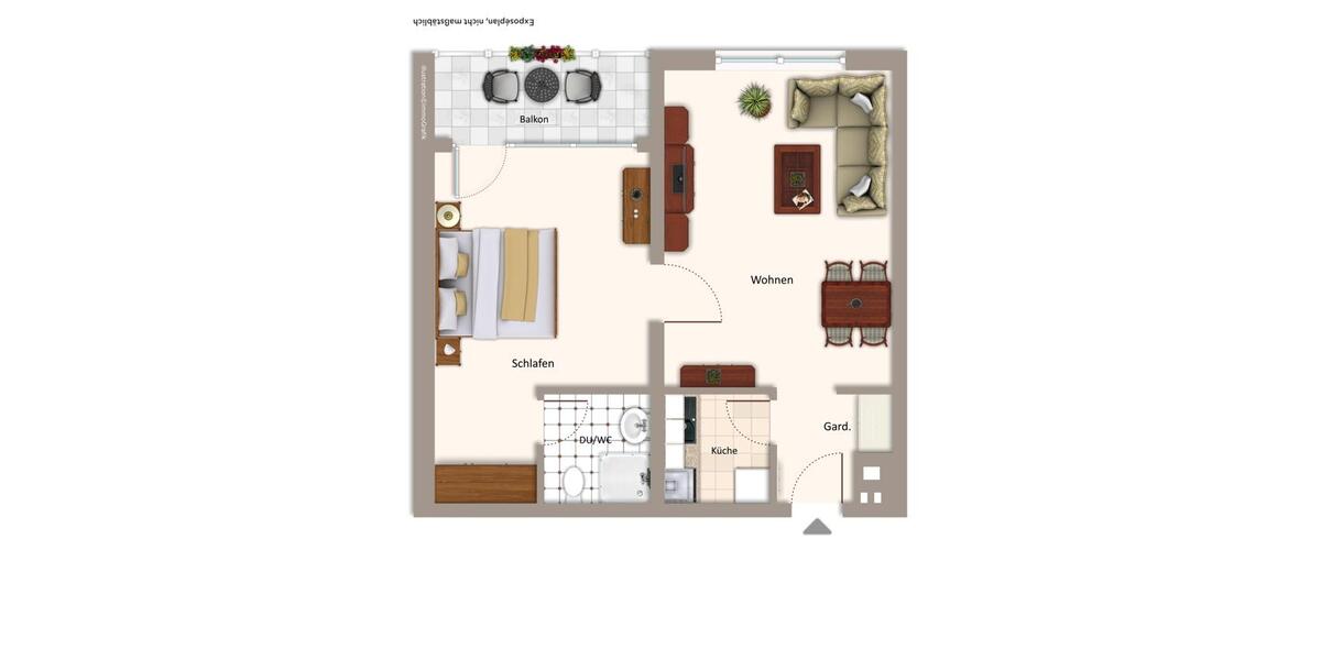 Etagenwohnung Bad Füssing - 2 Zimmer, 50 m&sup2;, 450&euro; | Angebot:26547203