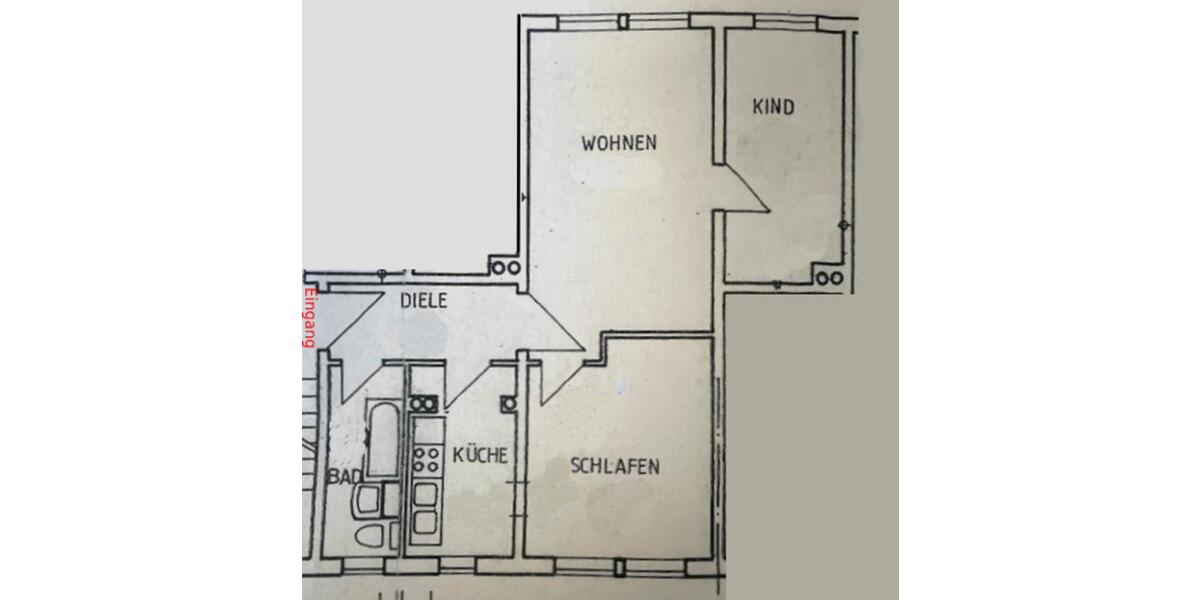 Etagenwohnung Zschopau - 3 Zimmer, 58 m&sup2;, 378&euro; | Angebot:25906747