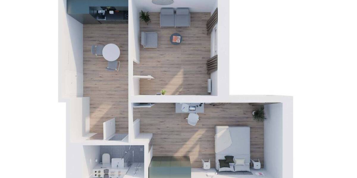Etagenwohnung Ludwigshafen am Rhein Süd - 2 Zimmer, 48 m&sup2;, 1.207&euro; | Angebot:25662937