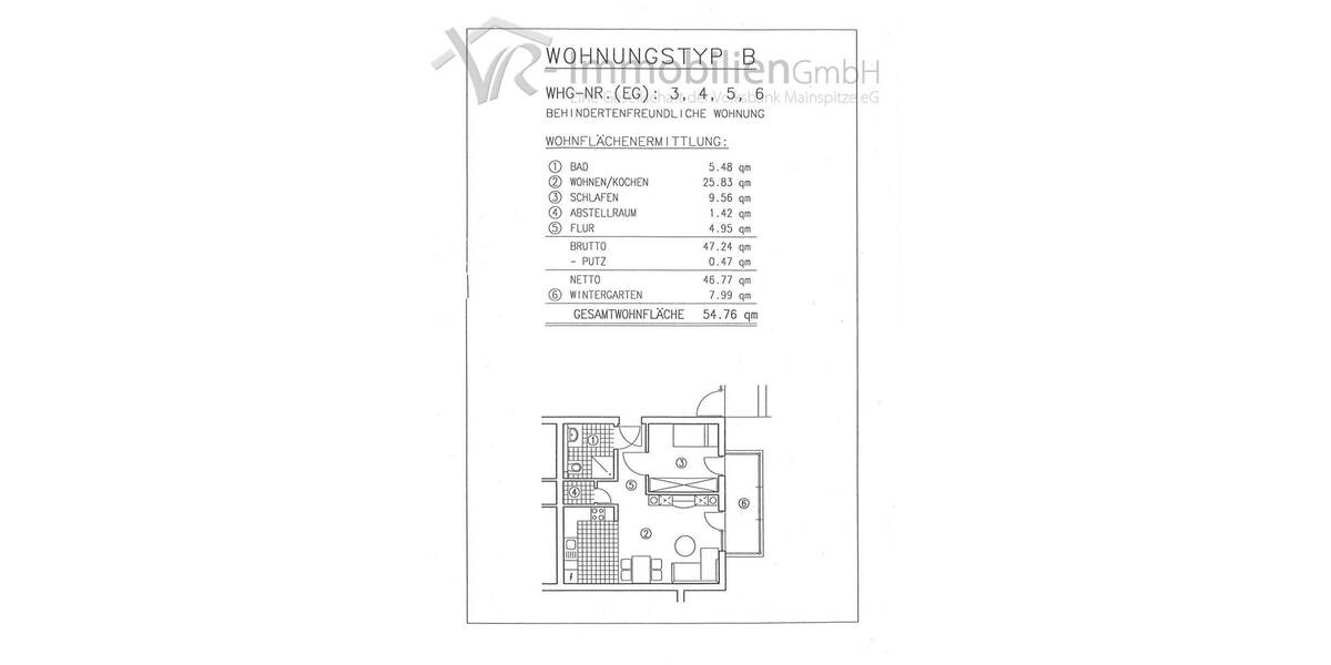 Etagenwohnung Ginsheim-Gustavsburg Gustavsburg - 2 Zimmer, 55 m&sup2;, 820&euro; | Angebot:26902871