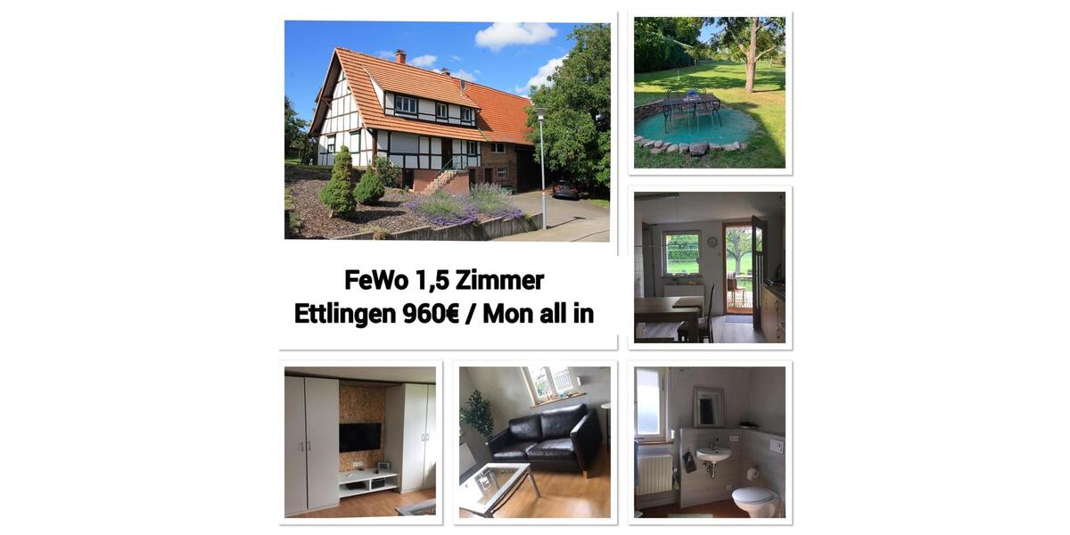 Wohnen auf Zeit Ettlingen - 2 Zimmer, 35 m&sup2;, 980&euro; | Angebot:25924035
