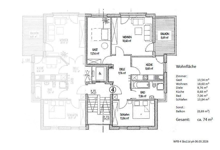 Etagenwohnung Bad Suderode Quedlinburg OT Bad Suderode - 3 Zimmer, 74 m&sup2;, 650&euro; | Angebot:25703079