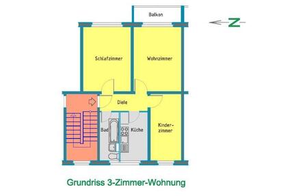 Wohnung Hohenmölsen - 3 Zimmer, 60 m&sup2;, 280&euro; | Angebot:25991449