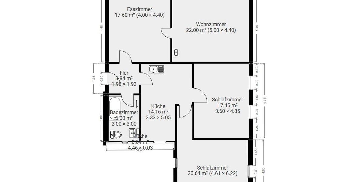 Erdgeschoßwohnung Gotha - 4 Zimmer, 100 m&sup2;, 950&euro; | Angebot:26361225