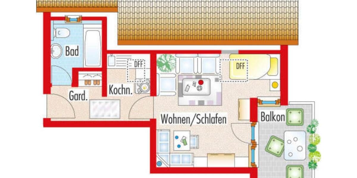 Dachgeschoßwohnung Weilheim an der Teck - 1 Zimmer, 31 m&sup2;, 490&euro; | Angebot:24704765