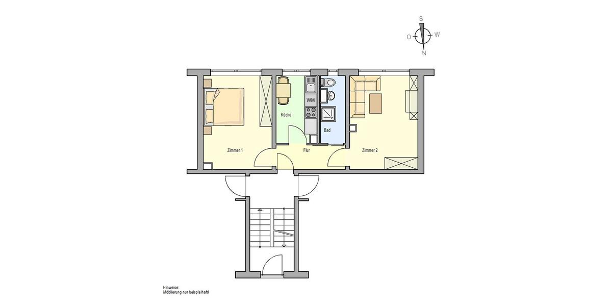 Erdgeschoßwohnung Grabow - 2 Zimmer, 47 m&sup2;, 326&euro; | Angebot:24148899