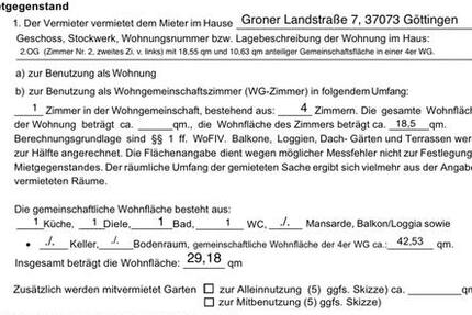 Wohnen auf Zeit Göttingen Oststadt - 1 Zimmer, 42 m&sup2;, 500&euro; | Angebot:26366568