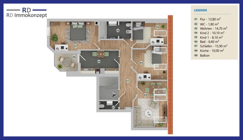 Dachgeschoßwohnung Gera - 4 Zimmer, 83 m&sup2;, 500&euro; | Angebot:25976845