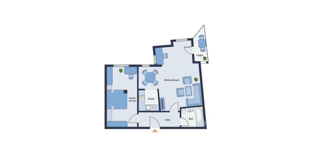 Etagenwohnung Fürth Innenstadt - 2 Zimmer, 59 m&sup2;, 635&euro; | Angebot:26128530