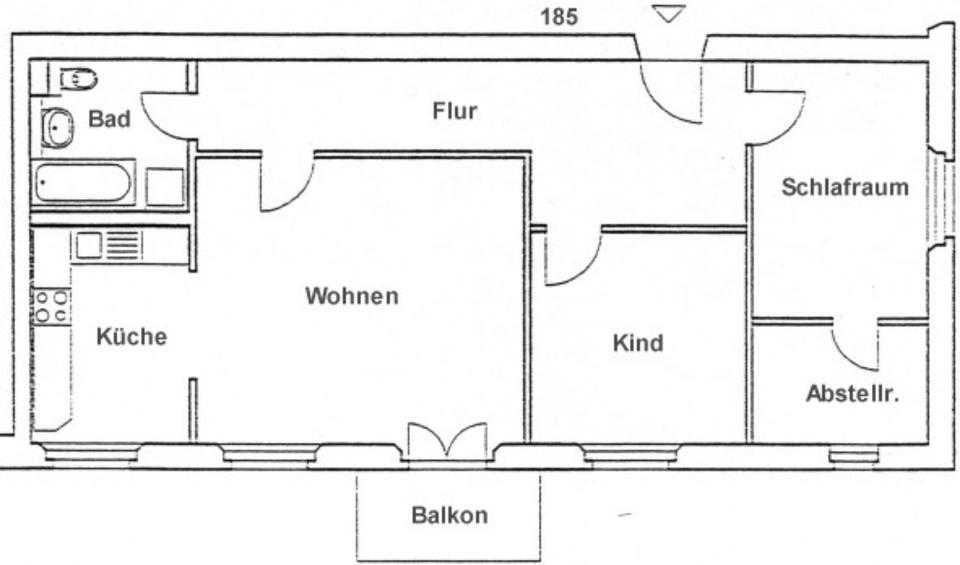Etagenwohnung Bad Freienwalde (Oder) - 3 Zimmer, 91 m&sup2;, 680&euro; | Angebot:25307448
