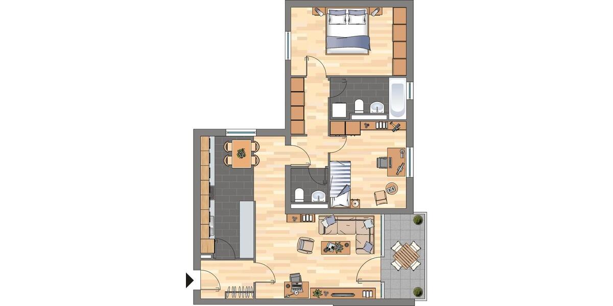 Etagenwohnung Wuppertal Gemarkung Vohwinkel - 3 Zimmer, 77 m&sup2;, 619&euro; | Angebot:25963929