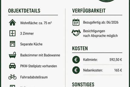 Wohnung Elsterwerda - 3 Zimmer, 75 m&sup2;, 593&euro; | Angebot:26446565