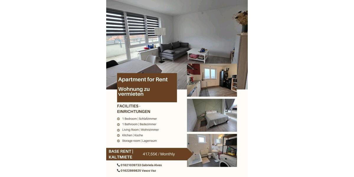 Etagenwohnung Wolfsburg - 2 Zimmer, 63 m&sup2;, 522&euro; | Angebot:25087727