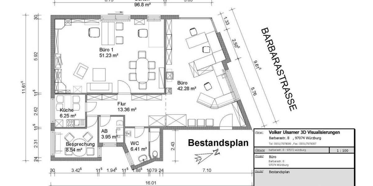 Großzügige und lichtdurchflutete Büroräume, mit sonniger Terrasse 3 zimmer