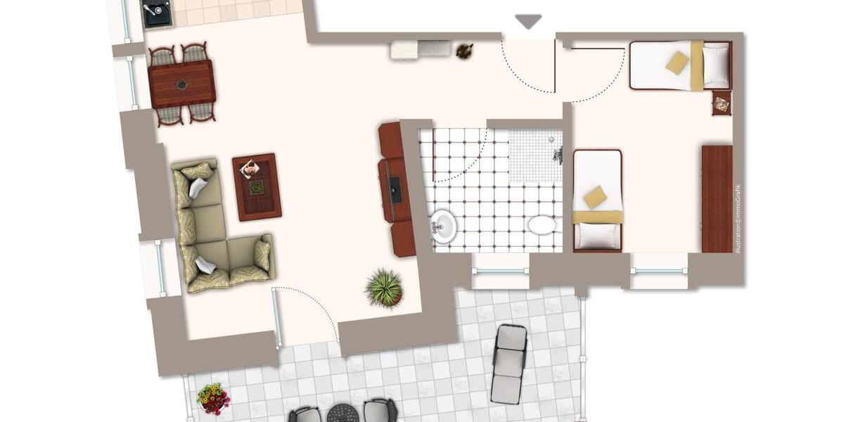 Erdgeschoßwohnung Flöha - 2 Zimmer, 57 m&sup2;, 723&euro; | Angebot:23229116