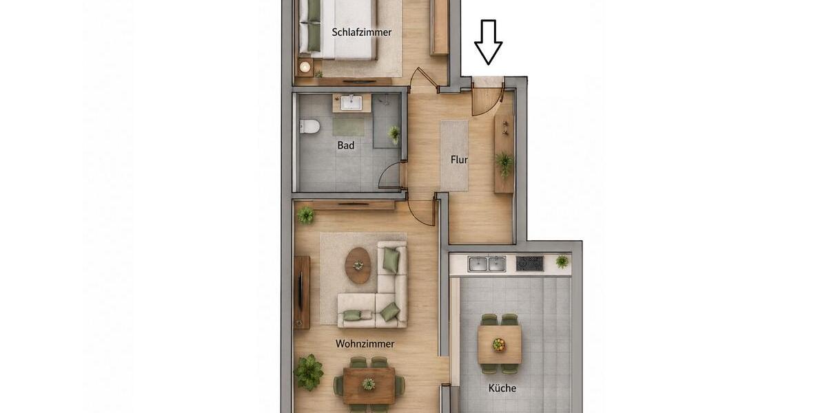 Etagenwohnung Sehmatal - 2 Zimmer, 57 m&sup2;, 285&euro; | Angebot:26338031