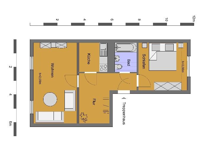 2-Raum-DG- Wohnung mitten in der Oscherslebener City! 2 zimmer