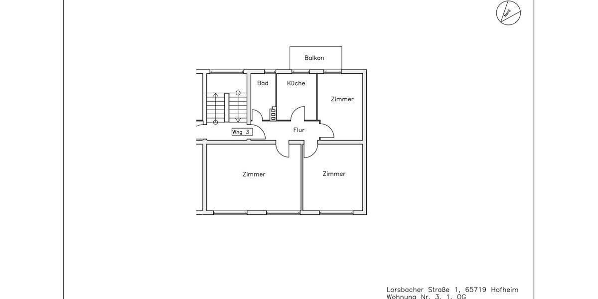 Etagenwohnung Hofheim am Taunus - 3 Zimmer, 70 m&sup2;, 1.350&euro; | Angebot:24506689