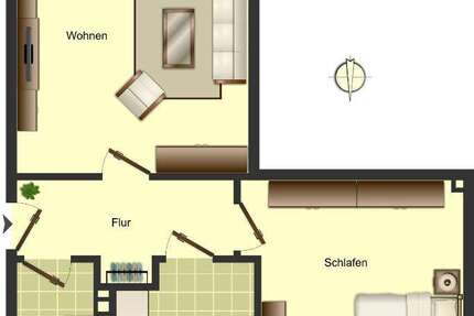 Wohnung Oldenburg Ohmstede - 2 Zimmer, 53 m&sup2;, 539&euro; | Angebot:27271375