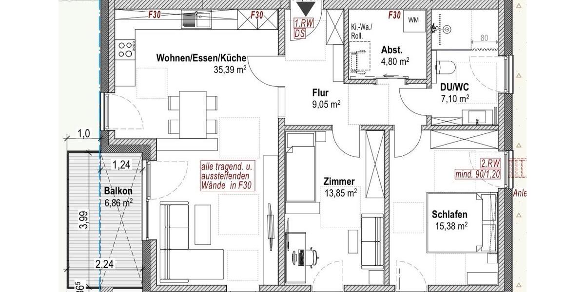 Erdgeschoßwohnung Schloß Holte-Stukenbrock Stukenbrock - 3 Zimmer, 92 m&sup2;, 1.100&euro; | Angebot:26700895