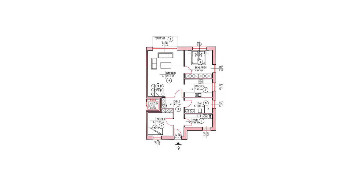 Etagenwohnung Albersdorf - 3 Zimmer, 93 m&sup2;, 1.162&euro; | Angebot:26320397