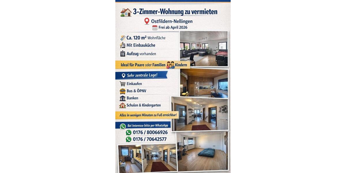 3-Zimmer Wohnung zu vermieten in Ostfildern-Nellingen 3 zimmer
