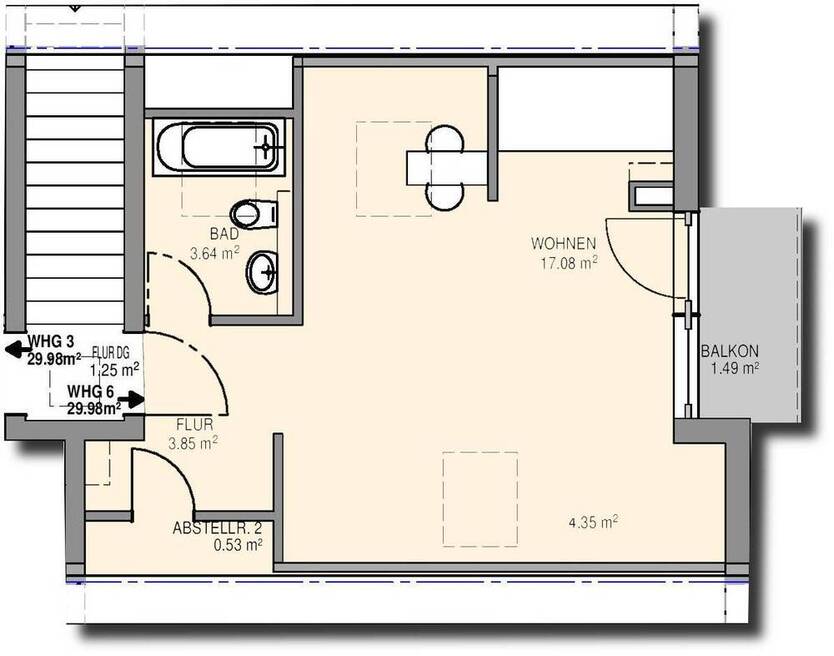 Schöne 1-RaumWohnung mit Balkon, Stpl. und EBK in ruhiger Wohnsiedlung!
