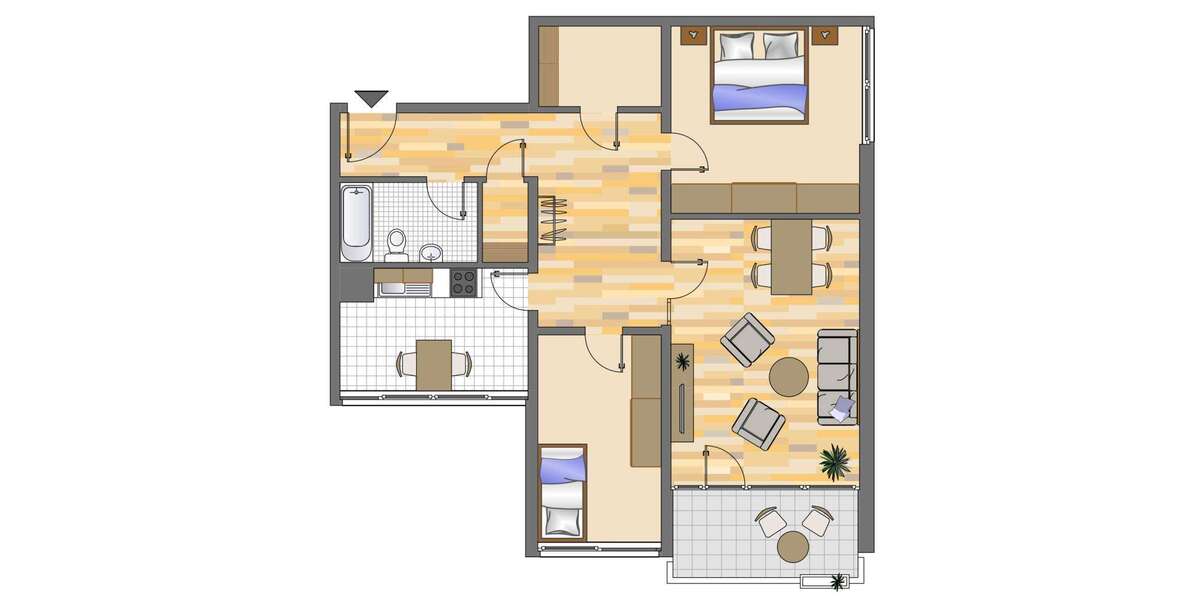 Etagenwohnung Gelsenkirchen Buer - 3 Zimmer, 78 m&sup2;, 569&euro; | Angebot:26149927