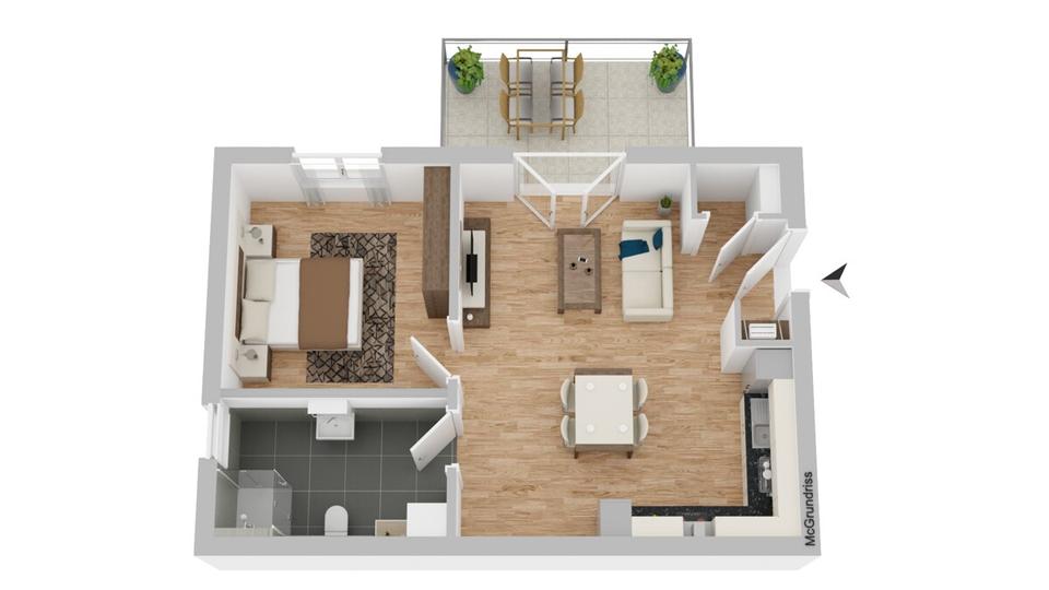 Etagenwohnung Pförring - 2 Zimmer, 49 m&sup2;, 660&euro; | Angebot:26689979