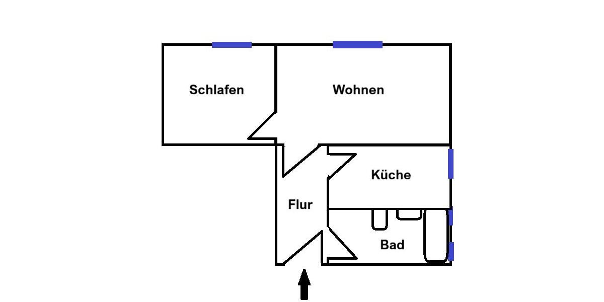Etagenwohnung Glauchau - 2 Zimmer, 45 m&sup2;, 290&euro; | Angebot:26001488