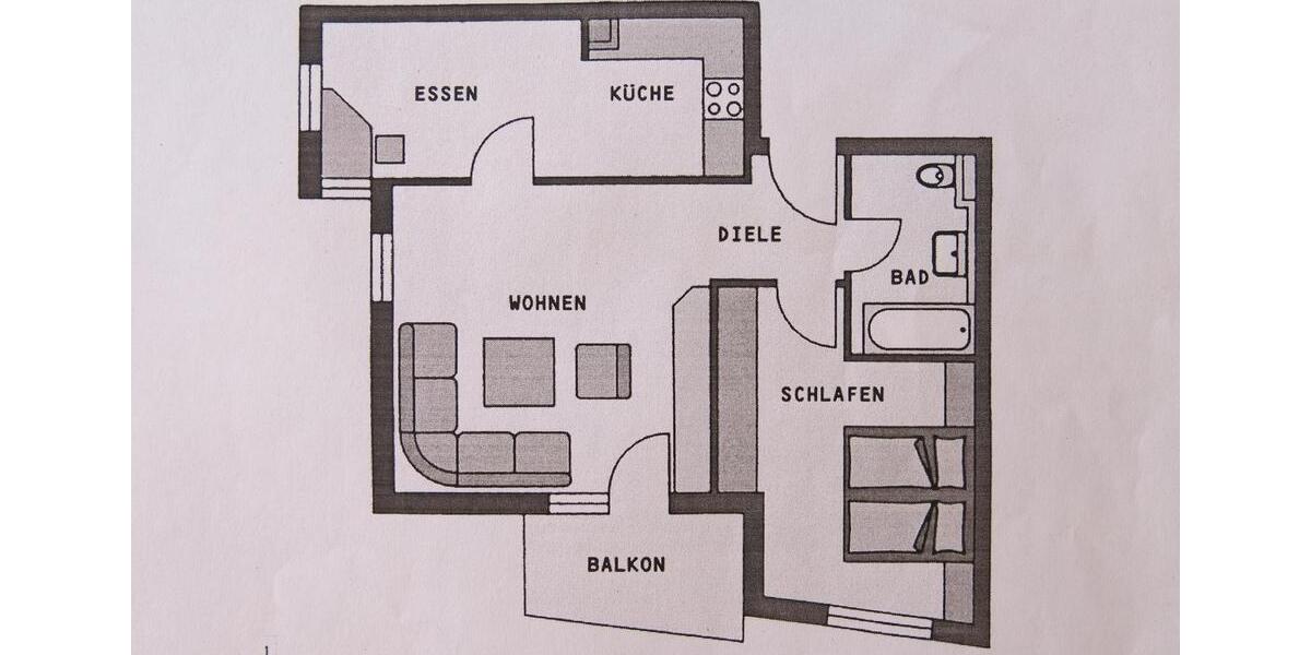 Etagenwohnung Hattenhofen - 2 Zimmer, 60 m&sup2;, 600&euro; | Angebot:26692329